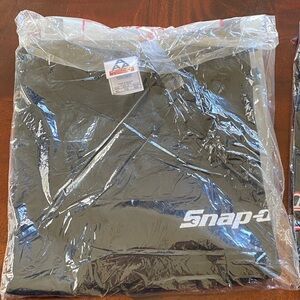 Snap-On Black Short Sleeve Tee with White Logo and graphic on the back